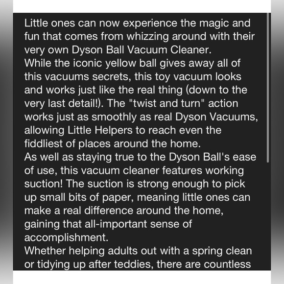 NWT โ๏ธ๐โ๏ธ Casdon Dyson Ball Vacuum Cleaner Real Suction Kids Toy - Picture 12 of 12